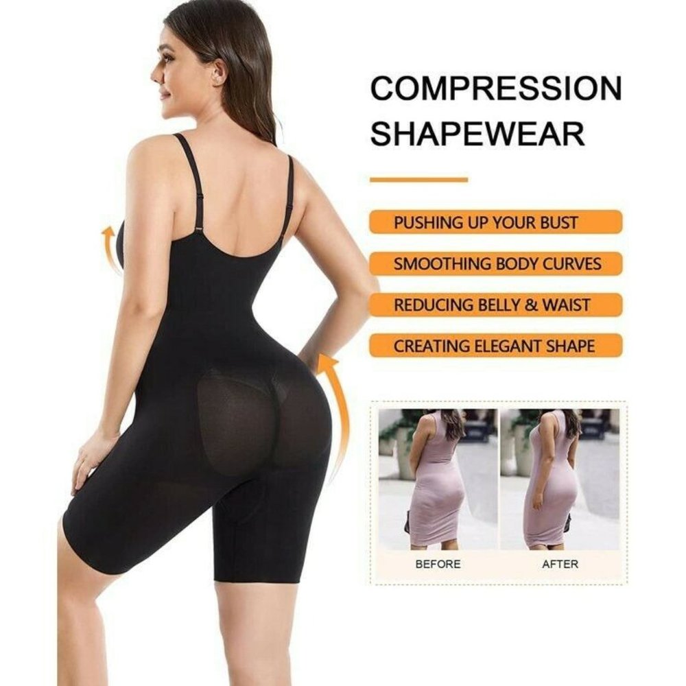 SHAPERX Fitness One Piece Bodysuits Seamless Shapewear Women Size L